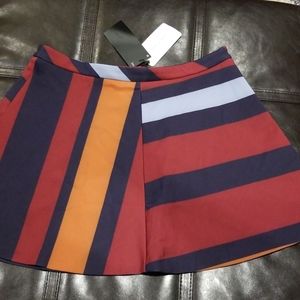 Zara multi colored striped mini circle skirt